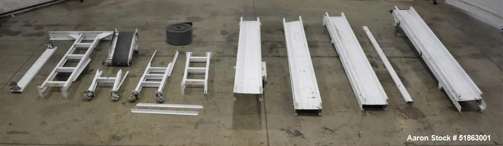 Used Hytrol Belt Conveyor – 10" Wide x 518" Long | 5 Sections | .5 HP Motor | Carbon Steel Frame on Casters