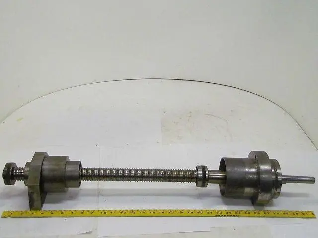 Ball Screw Assy 1 1/2" Dia 1/4" Pitch 15" Travel 33" OAL From CNC Lathe