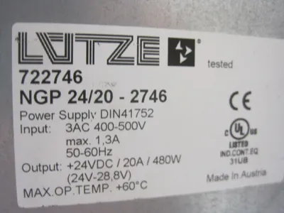 LUTZE 722746 POWER SUPPLY
