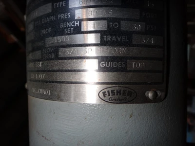 Fisher 1" 1500 Class, Steel, Flanged Control Valve