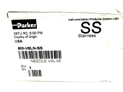 NEW PARKER 6M-V6LN-SS NEEDLE VALVE 6MV6LNSS