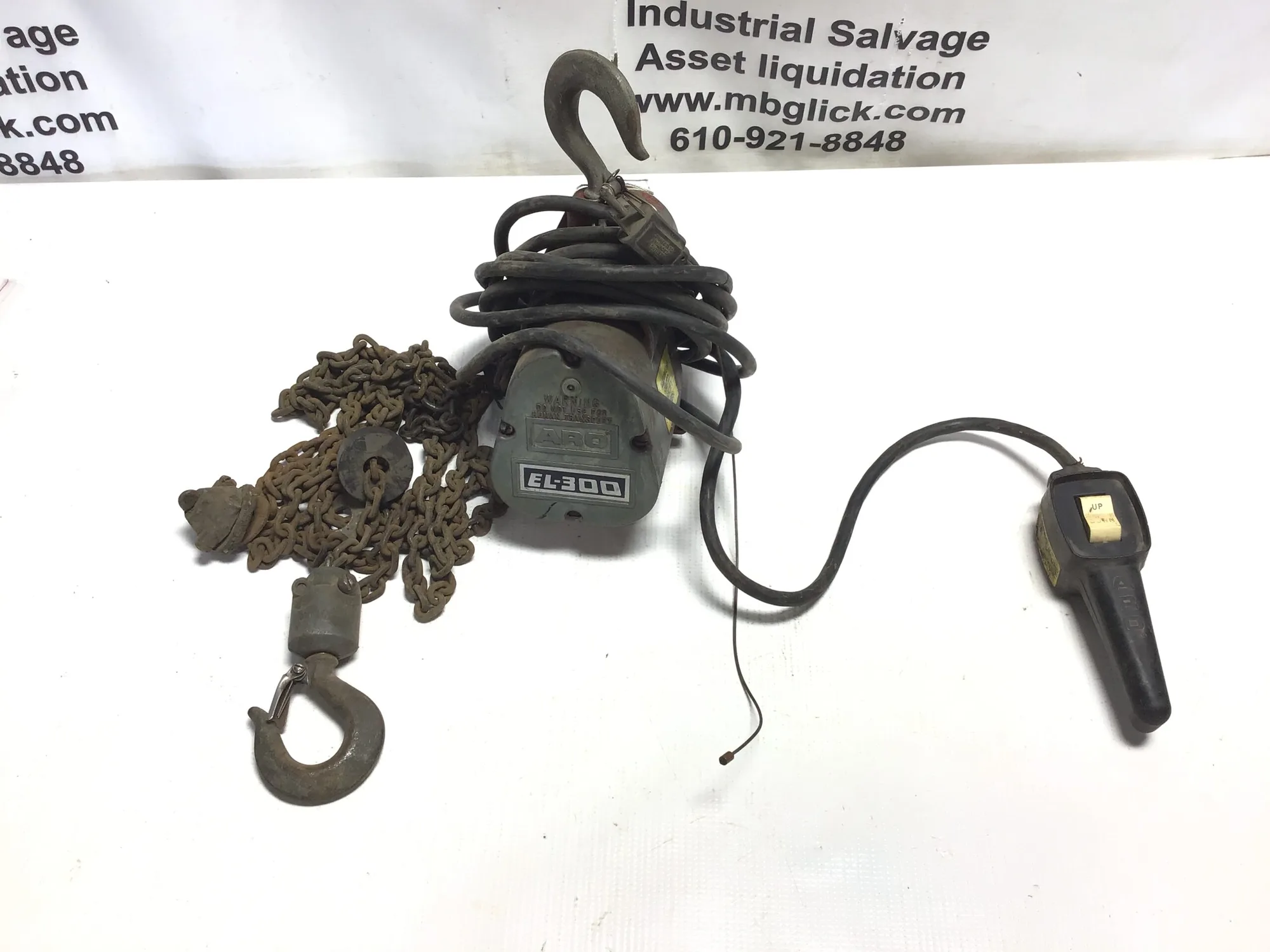 Aro EL-300 Electric Chain Hoist Maximum Capacity 300Lbs