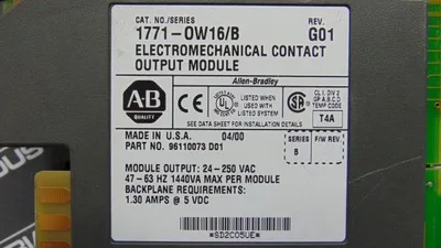 Allen Bradley 1771-OW16/B PLC-5 Electromechanical Contact Output Module G01 Used