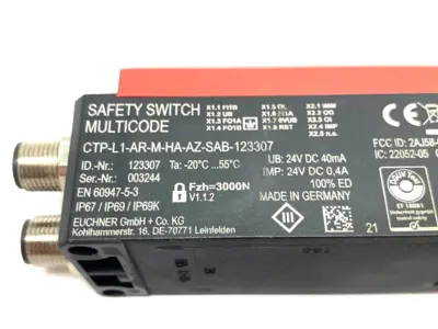 USED EUCHNER MULTICODE GUARD LOCKING SAFETY SWITCH