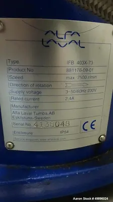 USED ALFA LAVAL IFB 403 X-73