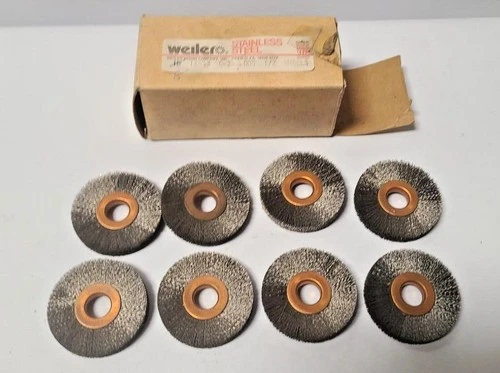 8 Pcs Weiler 16833 CRIMPED WIRE WHEEL .005" STAINLESS STEEL 1/2" ARBOR