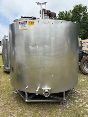 1500 Gallon Stainless Steel Jacketed Processor mfg Chester Jensen Sweep Agitatio
