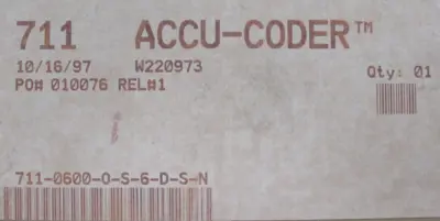 NEW ACCU-CODER 711-0 SHAFT ENCODER 7110 711-0600-0-S-6-D-S-N