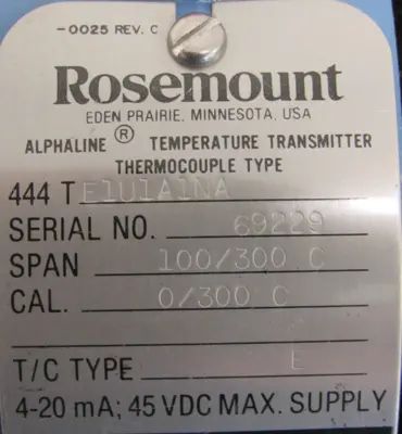 NEW ROSEMOUNT 444TE1U1A1NA TEMPERATURE TRANSMITTER 100-300C