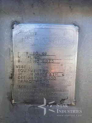 Used 1988 CUSTOM METALCRAFT INC _UNKNOWN_ Jacketed Tanks California US | Star Industries #1254603