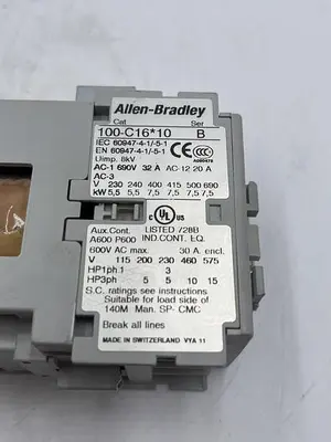 Used ALLEN-BRADLEY ALLEN-BRADLEY 100-C16*10 SER B PLC Contactors | ND Industrial Surplus #1216177