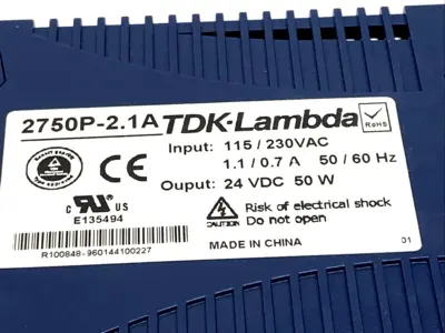 2750P-2.1A,2750P2A1 | Eurotherm 2750P-2.1A Power Supply 115/230VAC 24VDC 50W 2750P2A1 - Used