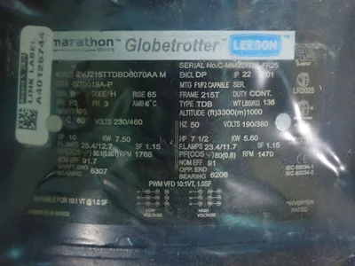 Used MARATHON MOTORS ZVJ215TTDBD6070AA M Motors (misc) Ohio US | HGR 24 #901974