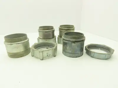 3 1/2" EMT Conduent Compression Connector Steel W Cast Iron Nut Lot of 4