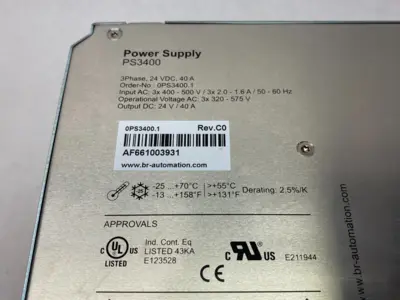 USED B&R INDUSTRIAL 3-PHASE 24VDC POWER SUPPLY MODULE