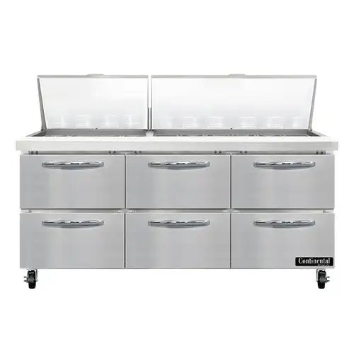 Continental SW72N30M-D 72" Sandwich/salad Prep Table W/ Refrigerated Base, 115v