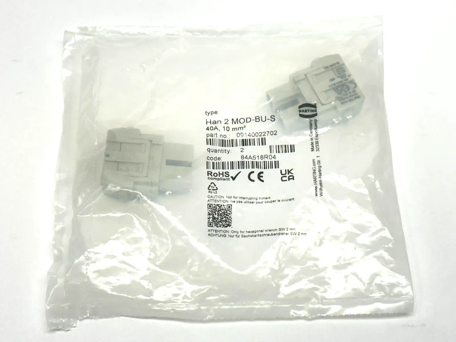 New | in-Stock HARTING 09 14 002 2702 Disconnects Michigan US | Maverick Industrial Sales #1494029