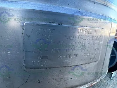 USED ALLOY PRODUCTS 120 LITER STAINLESS STEEL PRESSURE VESSEL 95 PSI