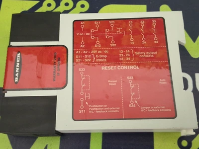 BANNER ES-FA-9AA SAFETY RELAY MODULE 24V 250V 6A 200W