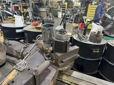 40/104" X 192/312" AXELSON SLIDING GAP ENGINE LATHE. STOCK #0888825