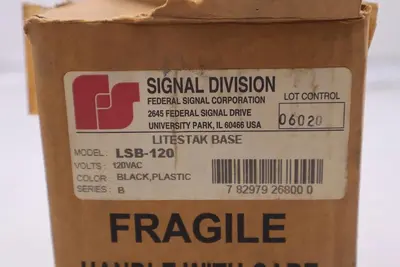 FIDERAL SIGNAL DIVISION LSB-120 LITESTAK BASE 120VAC STOCK #3149