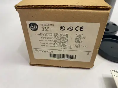 USED ALLEN-BRADLEY SER. B POLE MOUNT BASE & CAP 10CM, BLACK