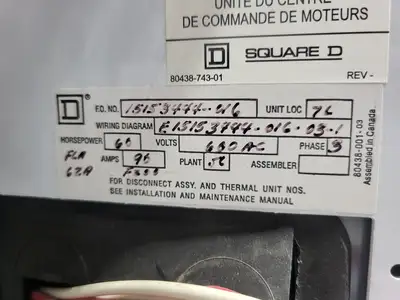 USED SQUARE D MODEL 6