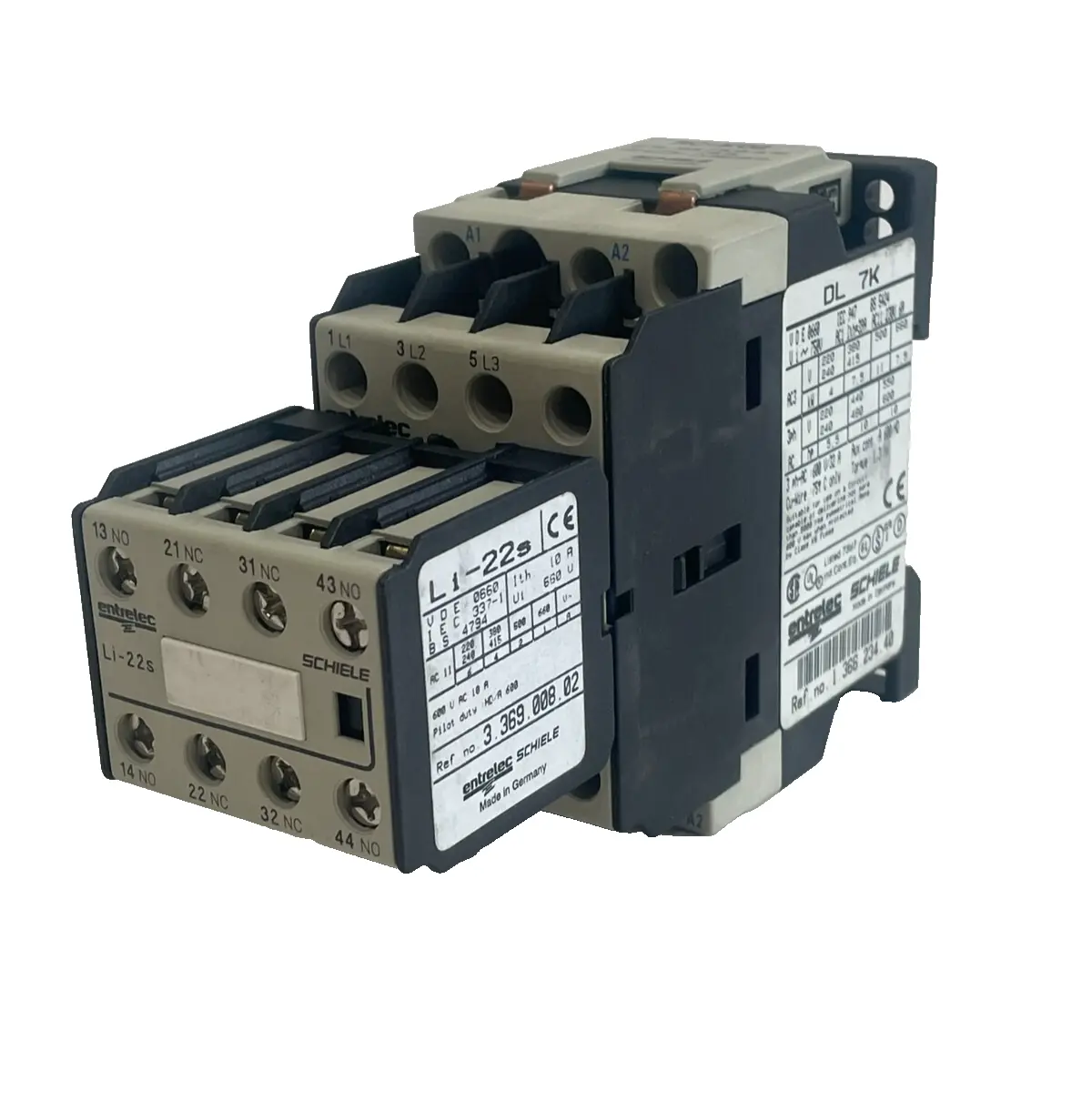 NEW ENTRELEC SCHIELE DL 7K / LI-22S CONTACTOR RC-KO2 DL7K LI22S