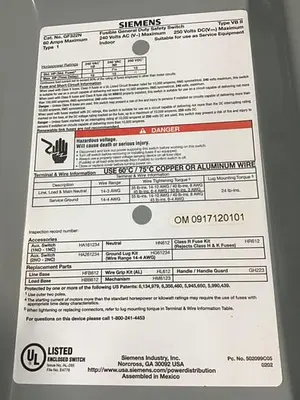 USED SIEMENS GF322N VBII