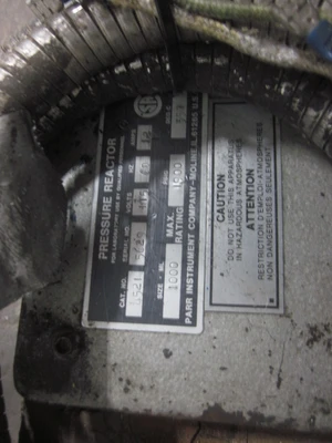 Parr Pressure Reactor Vessel, 1000 ml, rated for 1900 psig