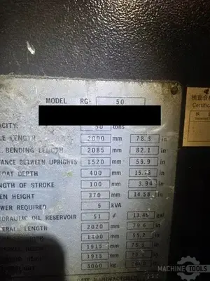 Used 1995 AMADA RG-50 Press Brakes Arizona US | KD Machinery #1418337