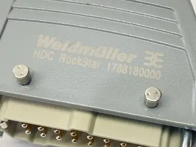 USED WEIDMULLER MALE CONNECTOR 16P 16A 500V 1207500000 W/ 1788180000
