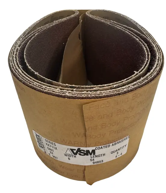 VSM 6" x 54" Sanding Belts 24 Grit Aluminum Oxide 3 Pack