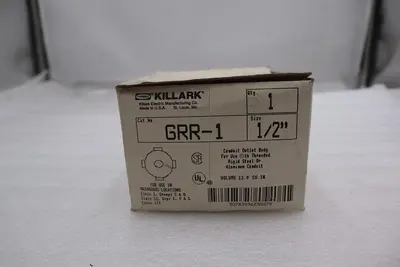 Killark GRR-1 Outlet Body Size 1/2" NEW OPEN BOX STOCK 2119-A