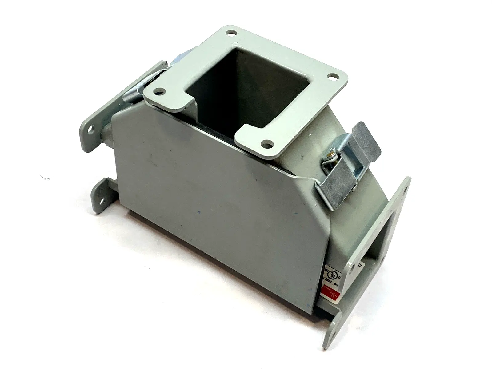 F22LTA | Hoffman  Wireway Tee 2.5"x2.5" Lay-In Hinged Cover Gray Steel - Used