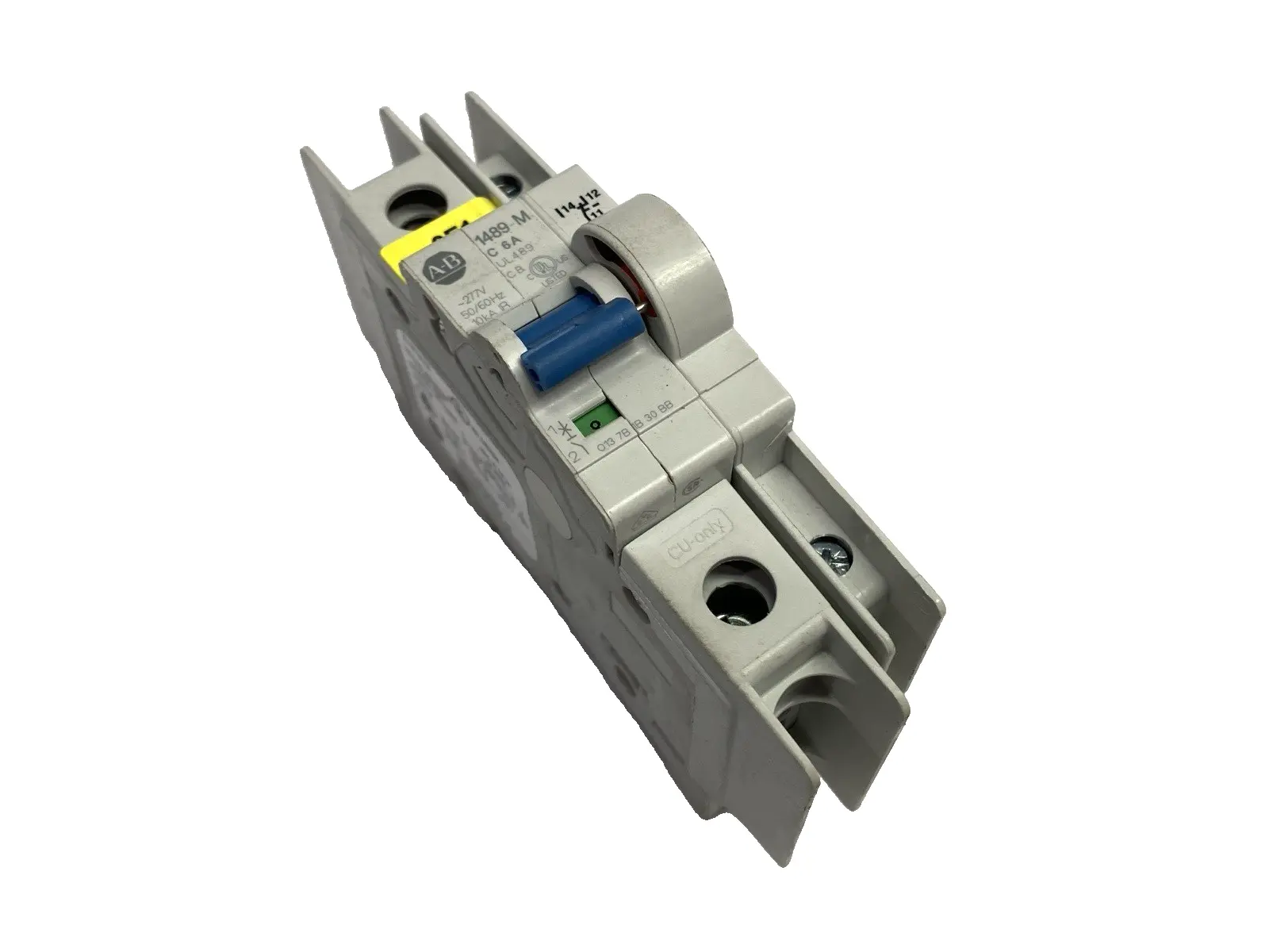 USED ALLEN-BRADLEY CIRCUIT BREAKER 6A W/  1489-AMRA3 AUX CONTACT