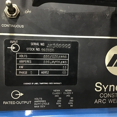 Miller Syncrowave 250 AC/DC Welding Power Source