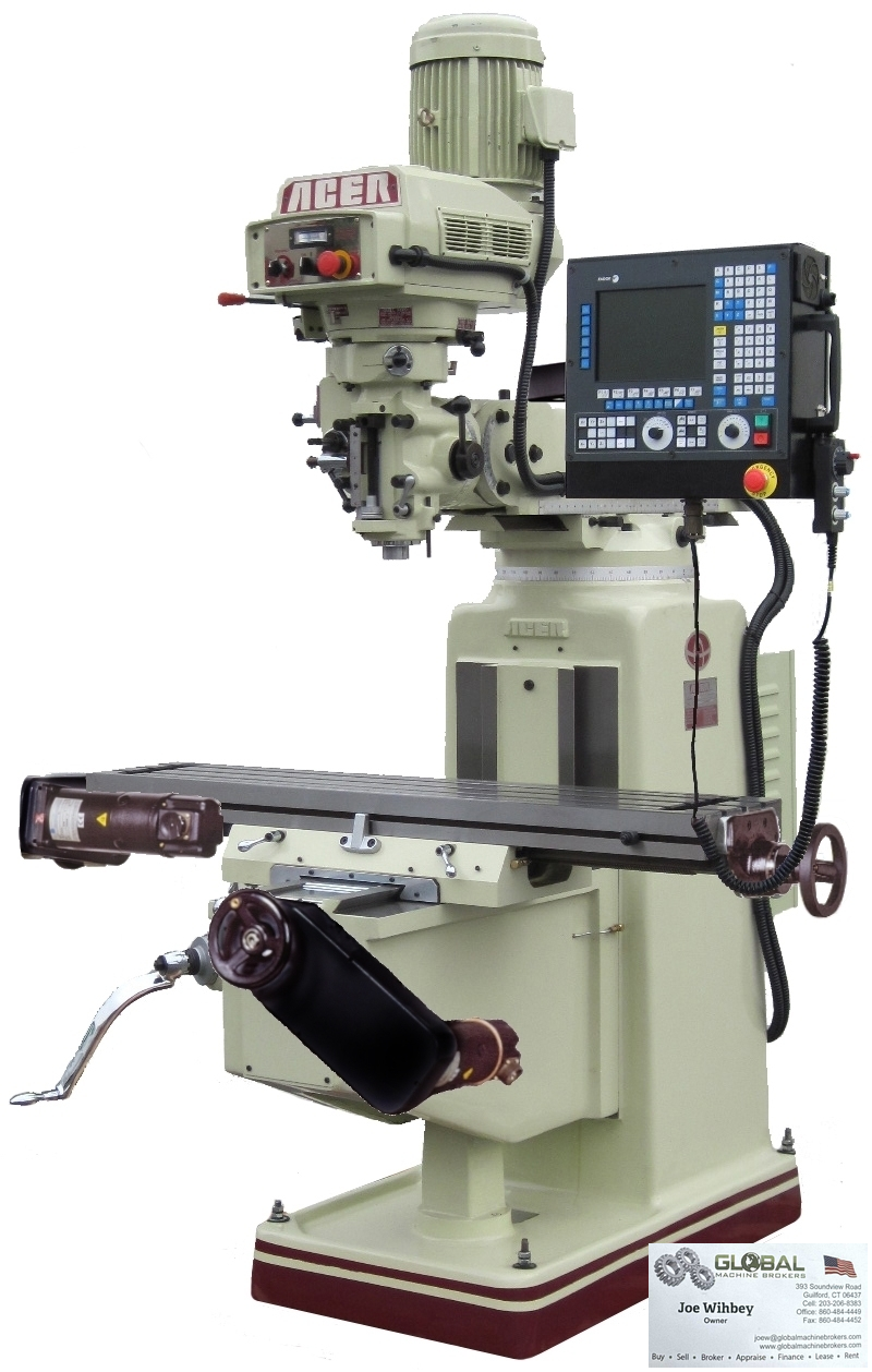 Acer E-Mill 3VK 50"X 10"Table 3Hp 4500k Spindle Mill W/Fagor 8055i/A-MC Cntrl