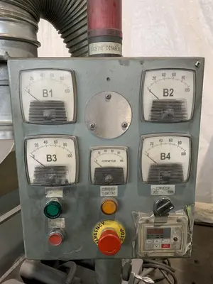 96" X 96" BURR-ABRADOR TOP SIDED DEBURRING MACHINE. STOCK # 0746323