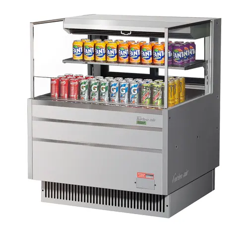 Turbo Air TOM-36L-UFD-S-2S-N 34 3/4" Horizontal Open Air Cooler w/ (2) Levels, 115v