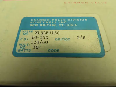 Honeywell Skinner XL3LB3150 Brass Solenoid Valve 3-Way NC 120V 150 PSI 3/8" NPT
