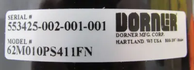 NEW DORNER 62M010PS411FN GEARMOTOR 10:1 42R5BFC1-E2 827-680