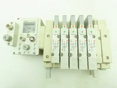 SMC SV Series 6-Station Manifold w/EX600 Serial Interface 24VDC Solenoid Valves