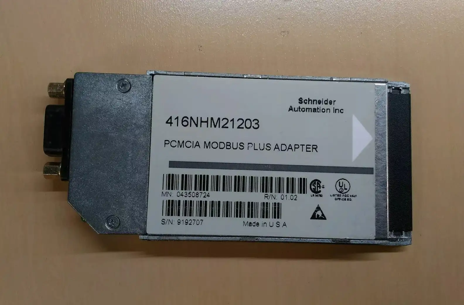 SCHNEIDER AUTOMATION INC 416NHM21203 PCMCIA MODBUS PLUS ADAPTER 3D-4