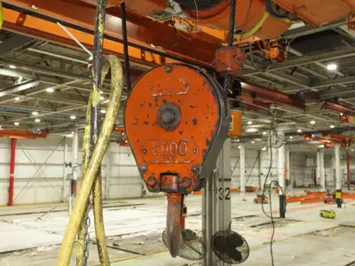 Cleveland Tramrail P&H 4 Ton Single Girder Underhung Bridge Crane 45' 10" Span