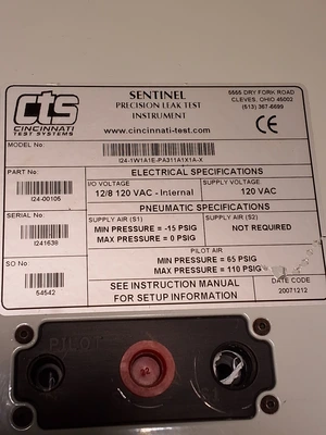 CTS SENTINAL I24 PRECISION LEAK TEST INSTRUMENT I24-00105