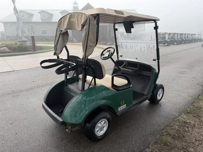 (1) 2017 E-Z-Go golf cart with a Kawasaki gas engine, model 625111G01, includes canopy, ball cover, ...
