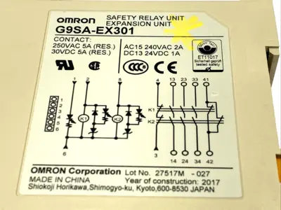 USED OMRON G9SA-EX301