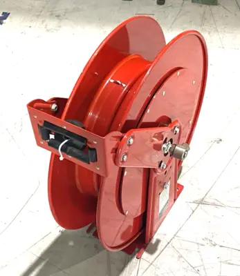 Used Reelcraft Spring-Return Dual-Pedestal Hose Reel Plumbing Equipment Michigan US | Maverick Industrial Sales #1395473