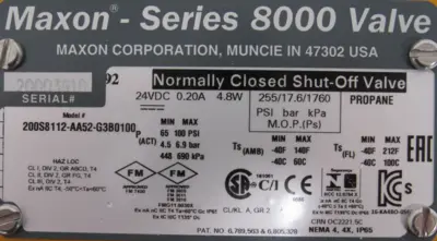 NEW MAXON 200S8112-AA52-G3B0100 GAS VALVE 2" 200S8112AA52G3B0100